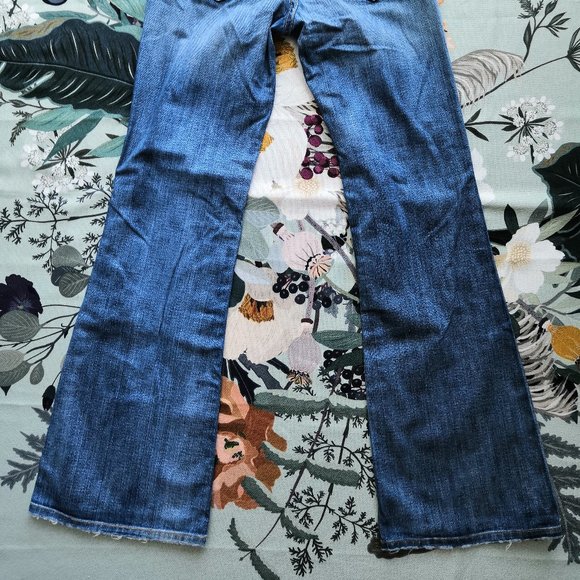 Kasil by David Lim Womens Distressed Worn Destructed Boot Fit Blue Jeans Size 30 - Picture 6 of 8